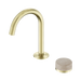 Nero Serenity Progressive Basin Mixer Arc Spout With Rome Travertine Handle - Brushed Gold