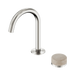 Nero Serenity Progressive Basin Mixer Arc Spout With Rome Travertine Handle - Brushed Nickel