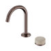 Nero Serenity Progressive Basin Mixer Arc Spout With Rome Travertine Handle - Brushed Bronze