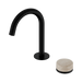Nero Serenity Progressive Basin Mixer Arc Spout With Rome Travertine Handle - Matte Black