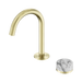 Nero Serenity Progressive Basin Mixer Arc Spout With Arabescato Corchia Handle - Brushed Gold
