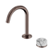 Nero Serenity Progressive Basin Mixer Arc Spout With Arabescato Corchia Handle - Brushed Bronze