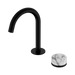 Nero Serenity Progressive Basin Mixer Arc Spout With Arabescato Corchia Handle - Matte Black