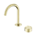 Nero Serenity Progressive Basin Mixer Arc Spout With Metal Handle - Brushed Gold