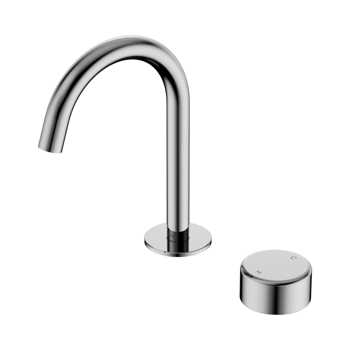 Nero Serenity Progressive Basin Mixer Arc Spout With Metal Handle - Chrome