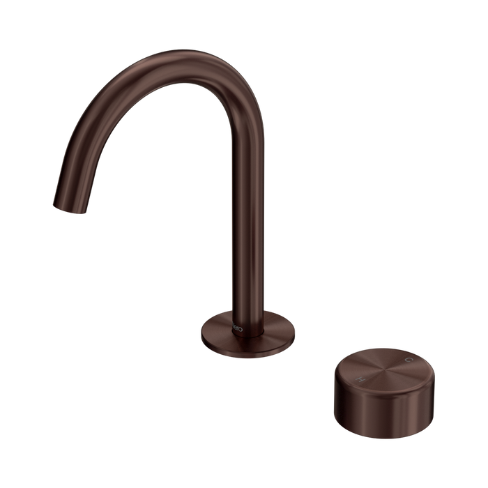 Nero Serenity Progressive Basin Mixer Arc Spout With Metal Handle - Rome Bronze