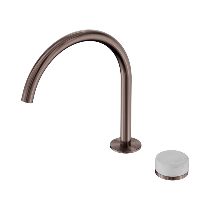 Nero Serenity Progressive Bath/Kitchen Mixer Arc Spout With Carrara Handle - Brushed Bronze