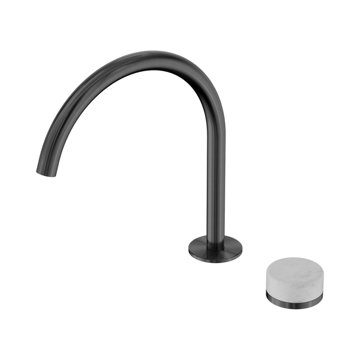 Nero Serenity Progressive Bath/Kitchen Mixer Arc Spout With Carrara Handle - Gun Metal