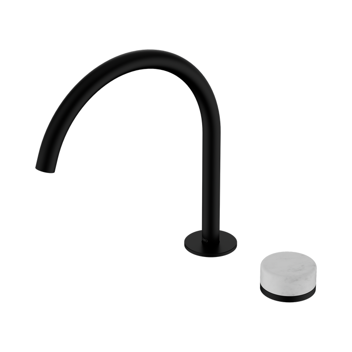 Nero Serenity Progressive Bath/Kitchen Mixer Arc Spout With Carrara Handle - Matte Black