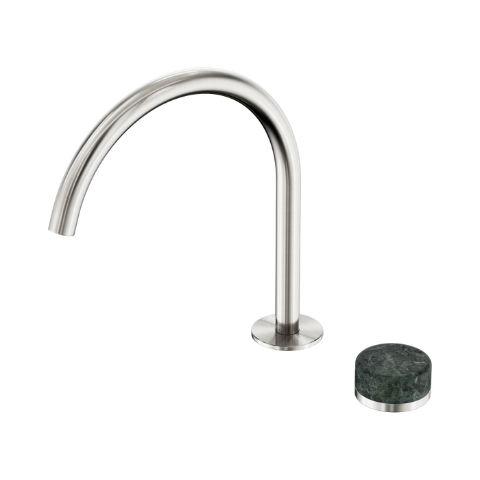 Nero Serenity Progressive Bath/Kitchen Mixer Arc Spout With Verde Alpi Handle - Brushed Nickel