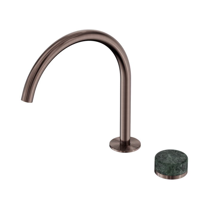 Nero Serenity Progressive Bath/Kitchen Mixer Arc Spout With Verde Alpi Handle - Brushed Bronze