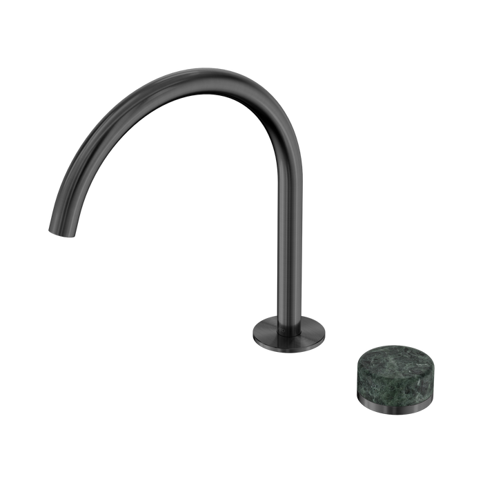 Nero Serenity Progressive Bath/Kitchen Mixer Arc Spout With Verde Alpi Handle - Gun Metal