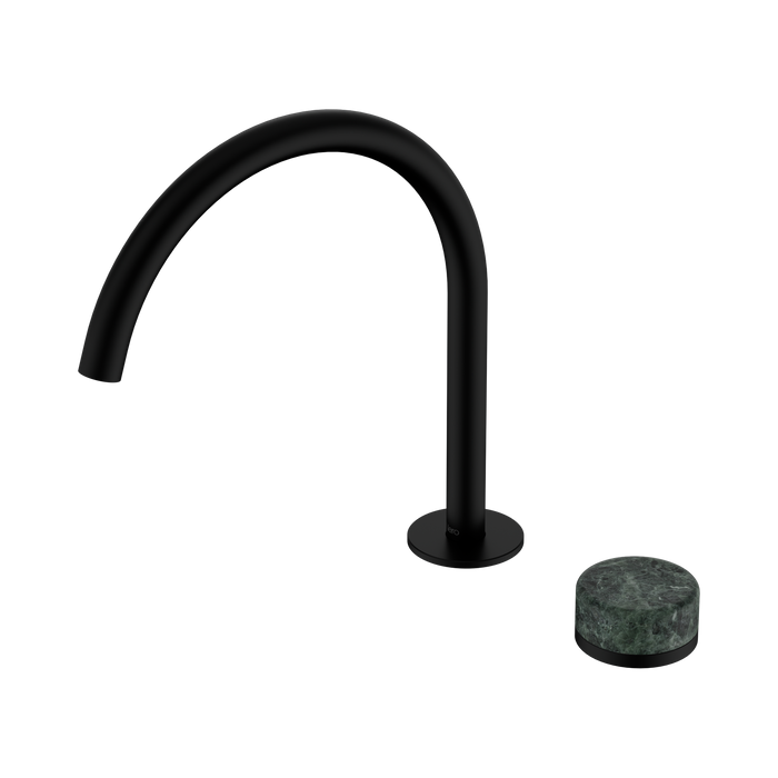 Nero Serenity Progressive Bath/Kitchen Mixer Arc Spout With Verde Alpi Handle - Matte Black