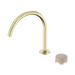Nero Serenity Progressive Bath/Kitchen Mixer Arc Spout With Rome Travertine Handle - Brushed Gold
