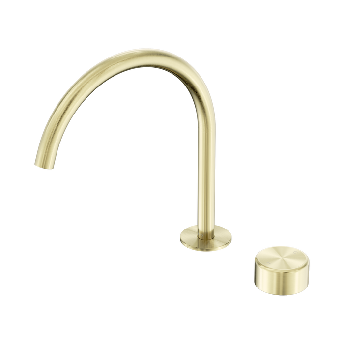 Nero Serenity Progressive Bath/Kitchen Mixer Arc Spout With Metal Handle - Brushed Gold