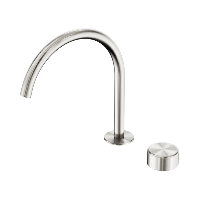 Nero Serenity Progressive Bath/Kitchen Mixer Arc Spout With Metal Handle - Brushed Nickel