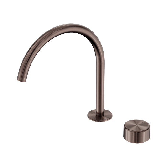 Nero Serenity Progressive Bath/Kitchen Mixer Arc Spout With Metal Handle - Brushed Bronze