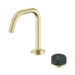 Nero Serenity Progressive Basin Mixer Edge Spout With Verde Alpi Handle - Brushed Gold