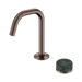 Nero Serenity Progressive Basin Mixer Edge Spout With Verde Alpi Handle - Brushed Bronze