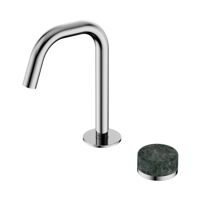 Nero Serenity Progressive Basin Mixer Edge Spout With Verde Alpi Handle - Chrome