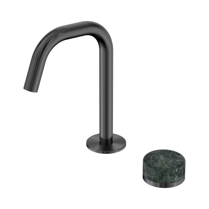 Nero Serenity Progressive Basin Mixer Edge Spout With Verde Alpi Handle - Gun Metal