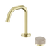 Nero Serenity Progressive Basin Mixer Edge Spout With Rome Travertine Handle - Brushed Gold