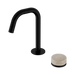 Nero Serenity Progressive Basin Mixer Edge Spout With Rome Travertine Handle - Matte Black