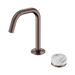 Nero Serenity Progressive Basin Mixer Edge Spout With Arabescato Corchia Handle - Brushed Bronze