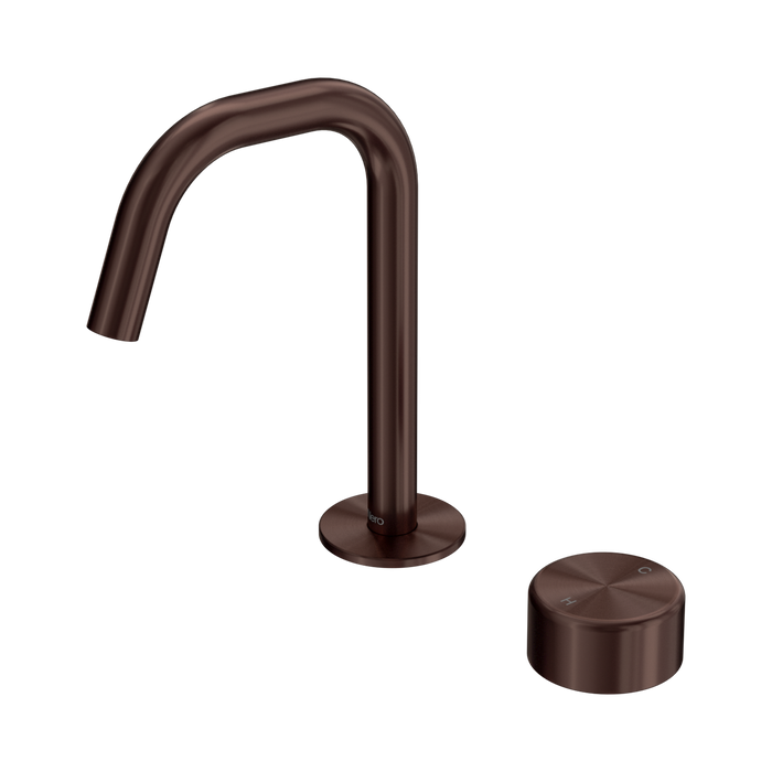 Nero Serenity Progressive Basin Mixer Edge Spout With Metal Handle - Rome Bronze