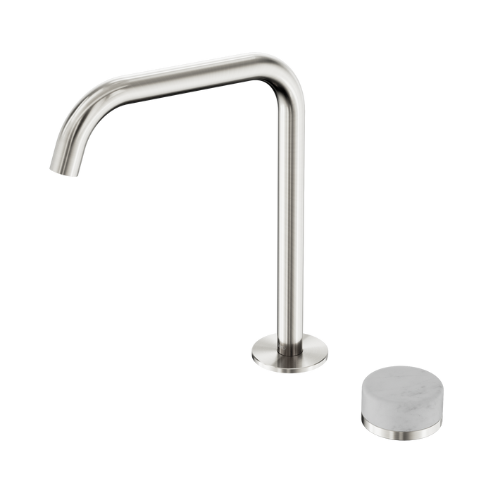 Nero Serenity Progressive Bath/Kitchen Mixer Edge Spout With Carrara Handle - Brushed Nickel