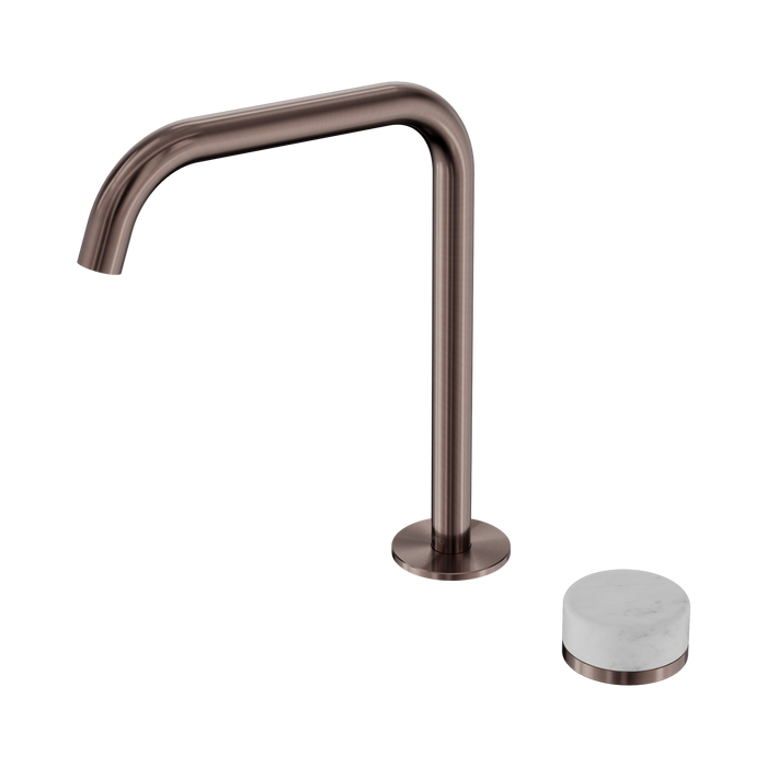 Nero Serenity Progressive Bath/Kitchen Mixer Edge Spout With Carrara Handle - Brushed Bronze