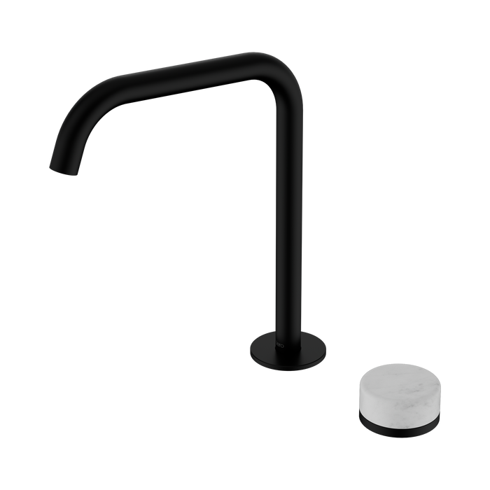 Nero Serenity Progressive Bath/Kitchen Mixer Edge Spout With Carrara Handle - Matte Black
