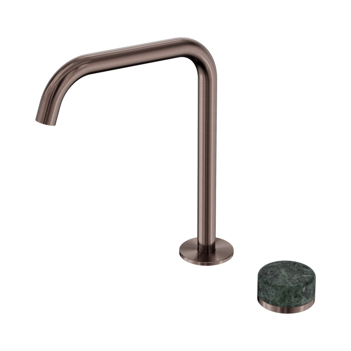 Nero Serenity Progressive Bath/Kitchen Mixer Edge Spout With Verde Alpi Handle - Brushed Bronze