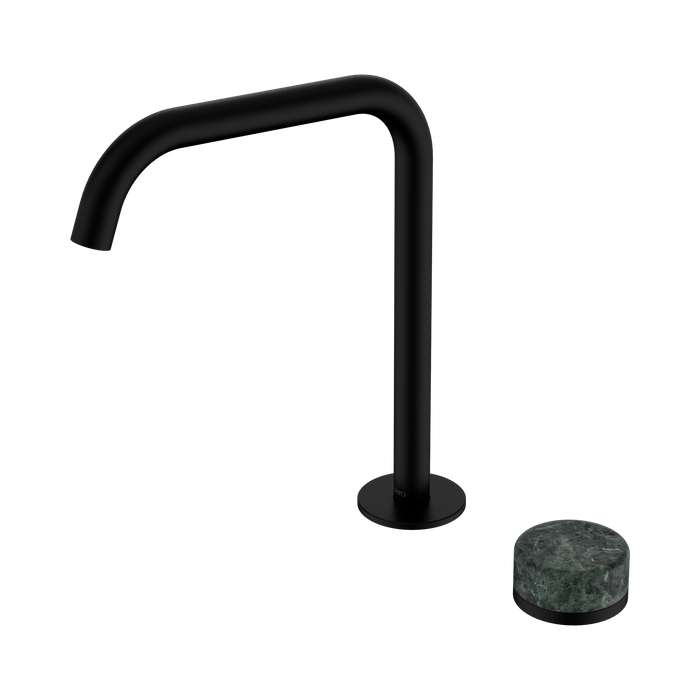 Nero Serenity Progressive Bath/Kitchen Mixer Edge Spout With Verde Alpi Handle - Matte Black