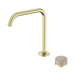 Nero Serenity Progressive Bath/Kitchen Mixer Edge Spout With Rome Travertine Handle - Brushed Gold