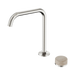 Nero Serenity Progressive Bath/Kitchen Mixer Edge Spout With Rome Travertine Handle - Brushed Nickel