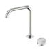 Nero Serenity Progressive Bath/Kitchen Mixer Edge Spout With Arabescato Corchia Handle - Brushed Nickel