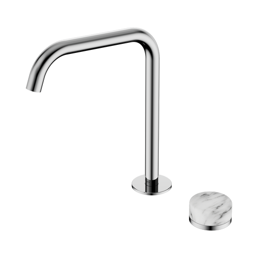 Nero Serenity Progressive Bath/Kitchen Mixer Edge Spout With Arabescato Corchia Handle - Chrome