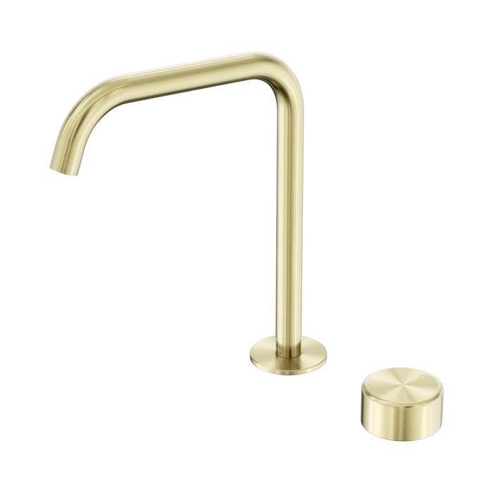 Nero Serenity Progressive Bath/Kitchen Mixer Edge Spout With Metal Handle - Brushed Gold