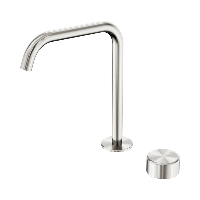 Nero Serenity Progressive Bath/Kitchen Mixer Edge Spout With Metal Handle - Brushed Nickel