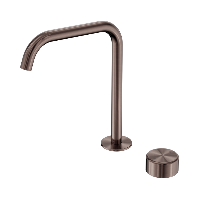 Nero Serenity Progressive Bath/Kitchen Mixer Edge Spout With Metal Handle - Brushed Bronze