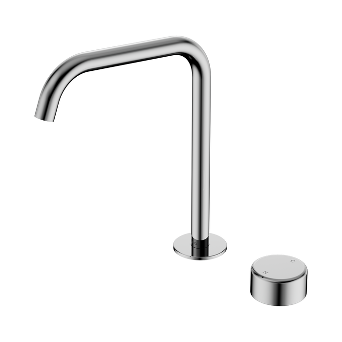 Nero Serenity Progressive Bath/Kitchen Mixer Edge Spout With Metal Handle - Chrome