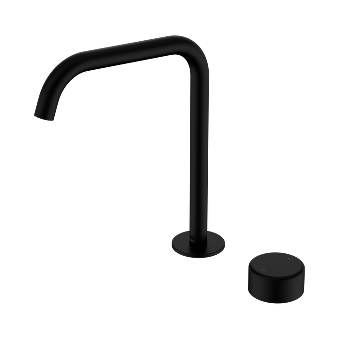 Nero Serenity Progressive Bath/Kitchen Mixer Edge Spout With Metal Handle - Matte Black