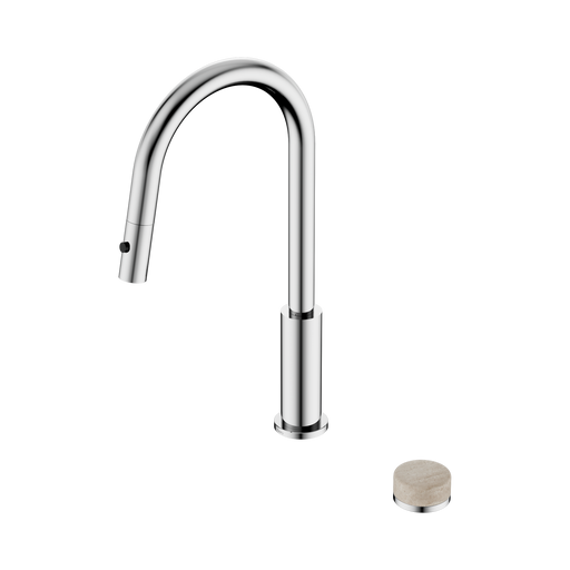 Nero Serenity Progressive Pull Out Kitchen Set With Rome Travertine Handle - Chrome