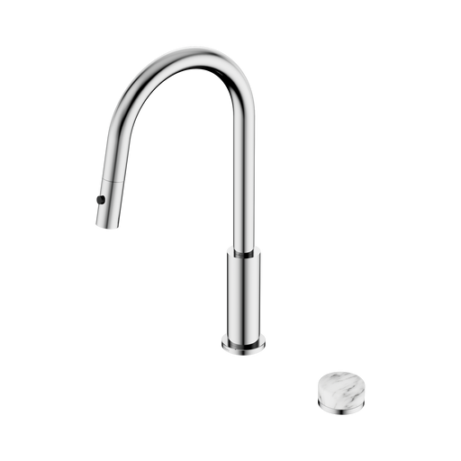 Nero Serenity Progressive Pull Out Kitchen Set With Arabescato Corchia Handle - Chrome