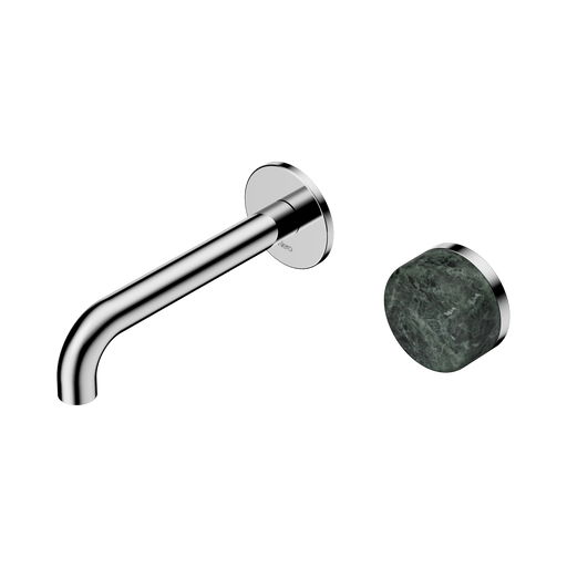 Nero Serenity Progressive Wall Basin Mixer 160mm Spout With Verde Alpi Handle - Chrome