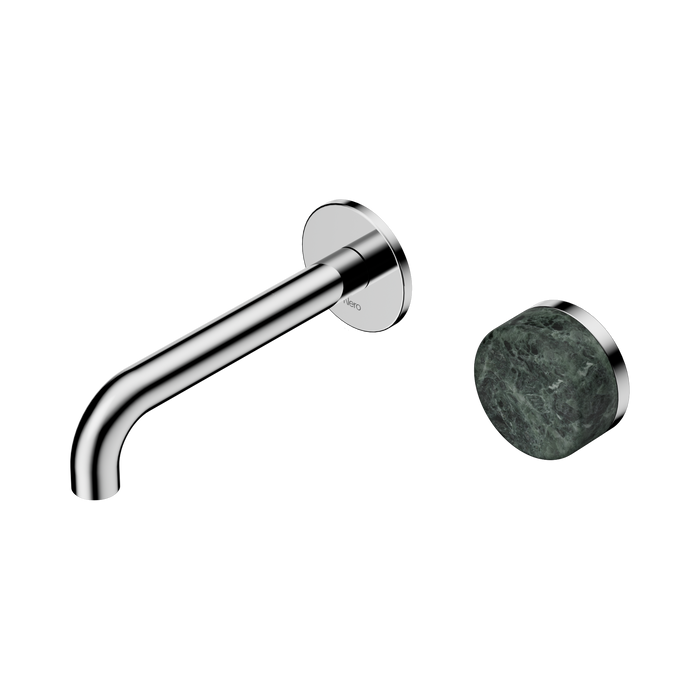 Nero Serenity Progressive Wall Basin Mixer 160mm Spout With Verde Alpi Handle - Chrome