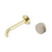 Nero Serenity Progressive Wall Basin Mixer 160mm Spout With Rome Travertine Handle - Brushed Gold
