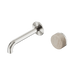 Nero Serenity Progressive Wall Basin Mixer 160mm Spout With Rome Travertine Handle - Brushed Nickel