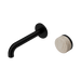 Nero Serenity Progressive Wall Basin Mixer 160mm Spout With Rome Travertine Handle - Matte Black